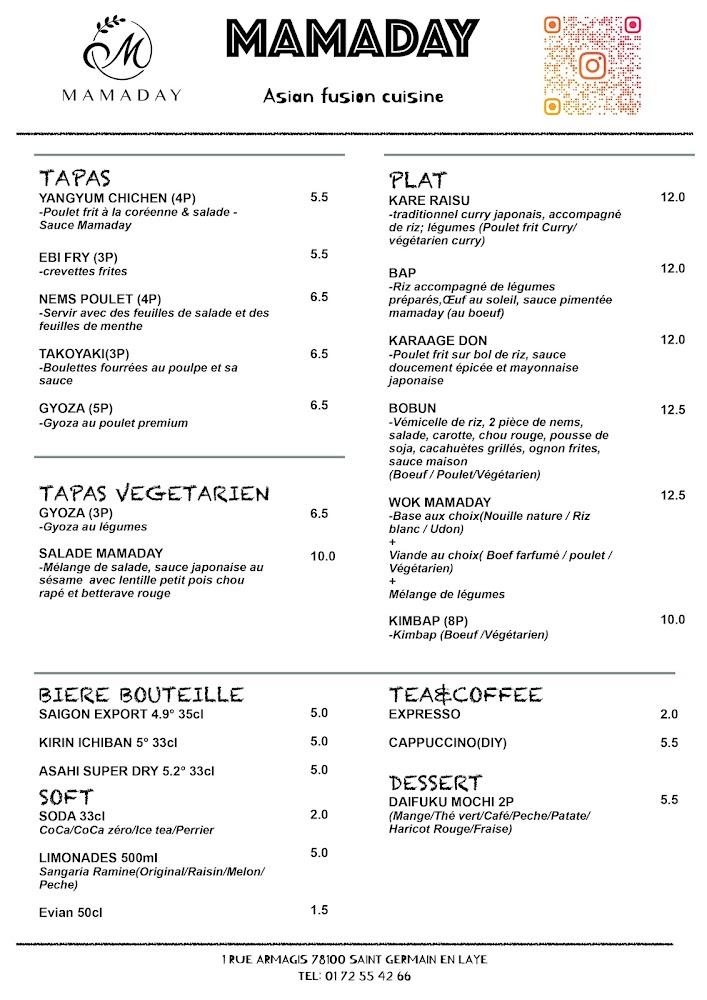 Mamaday - Menu Image 1